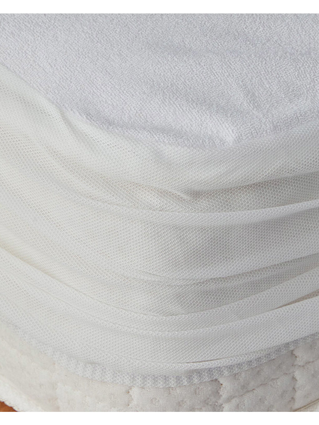 English Home Comfort Pamuklu Sıvı Geçirmez Tek Kişilik Yatak Koruyucu Alez Beyaz - 1