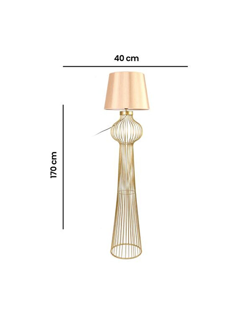 Kahverengi Lighting Venüs Metal Lambader - Antik - 170 cm-5