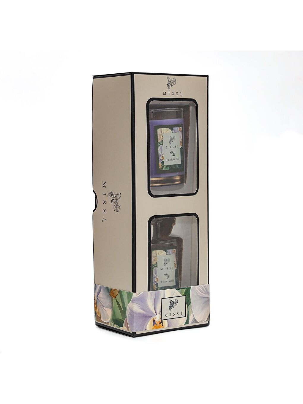 Mor Black Orchid Oda Kokusu ve Vegan Mum Hediye Seti-1