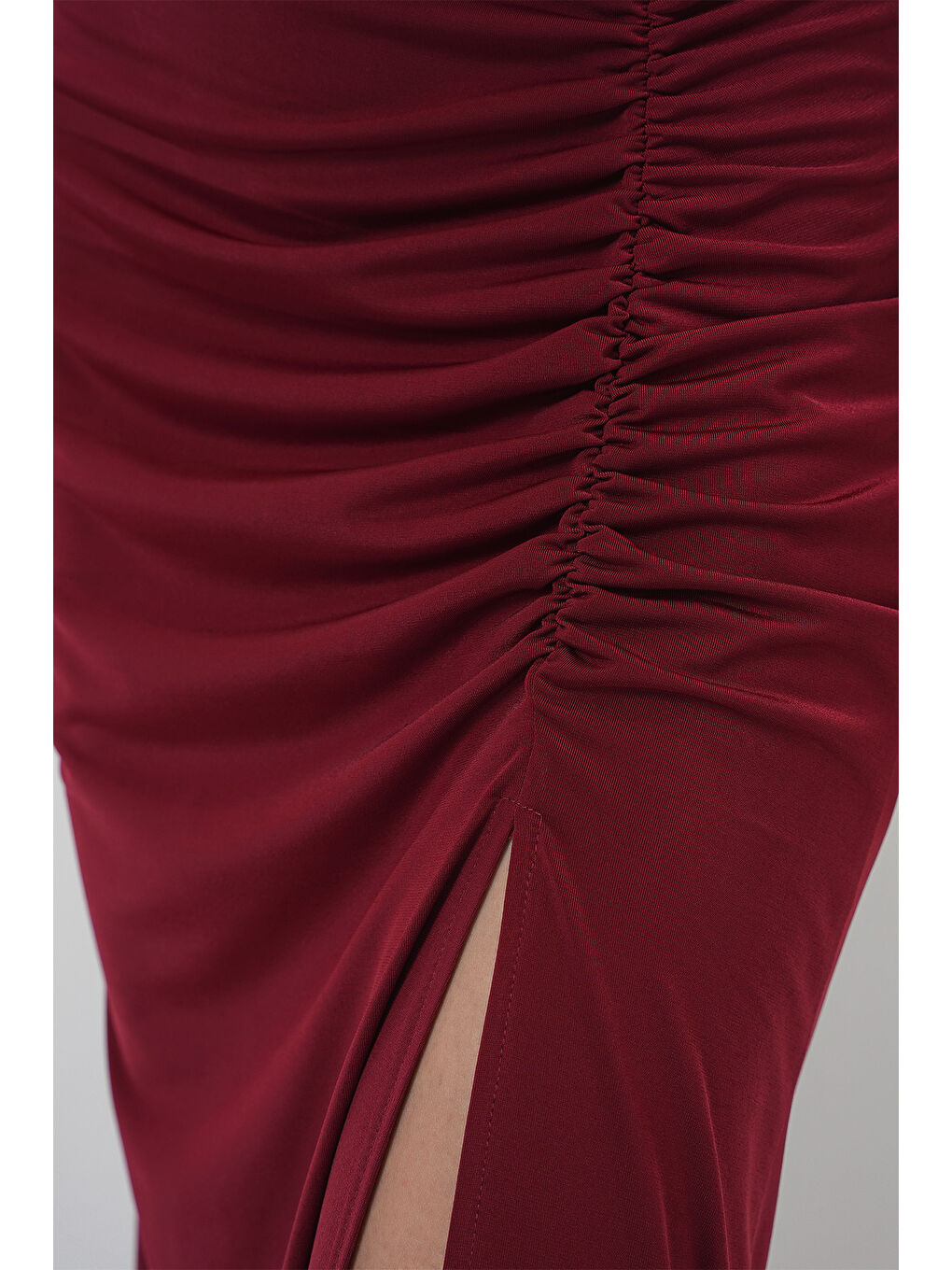 8033 Sandy Yırtmaçlı Etek - Bordo-4