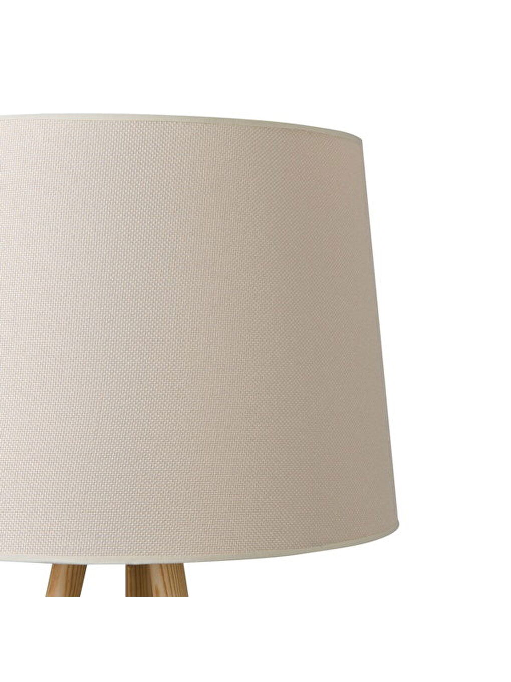 Sarı Lighting Ahşap Ayak Tripod Lambader - Natürel / Beyaz-2