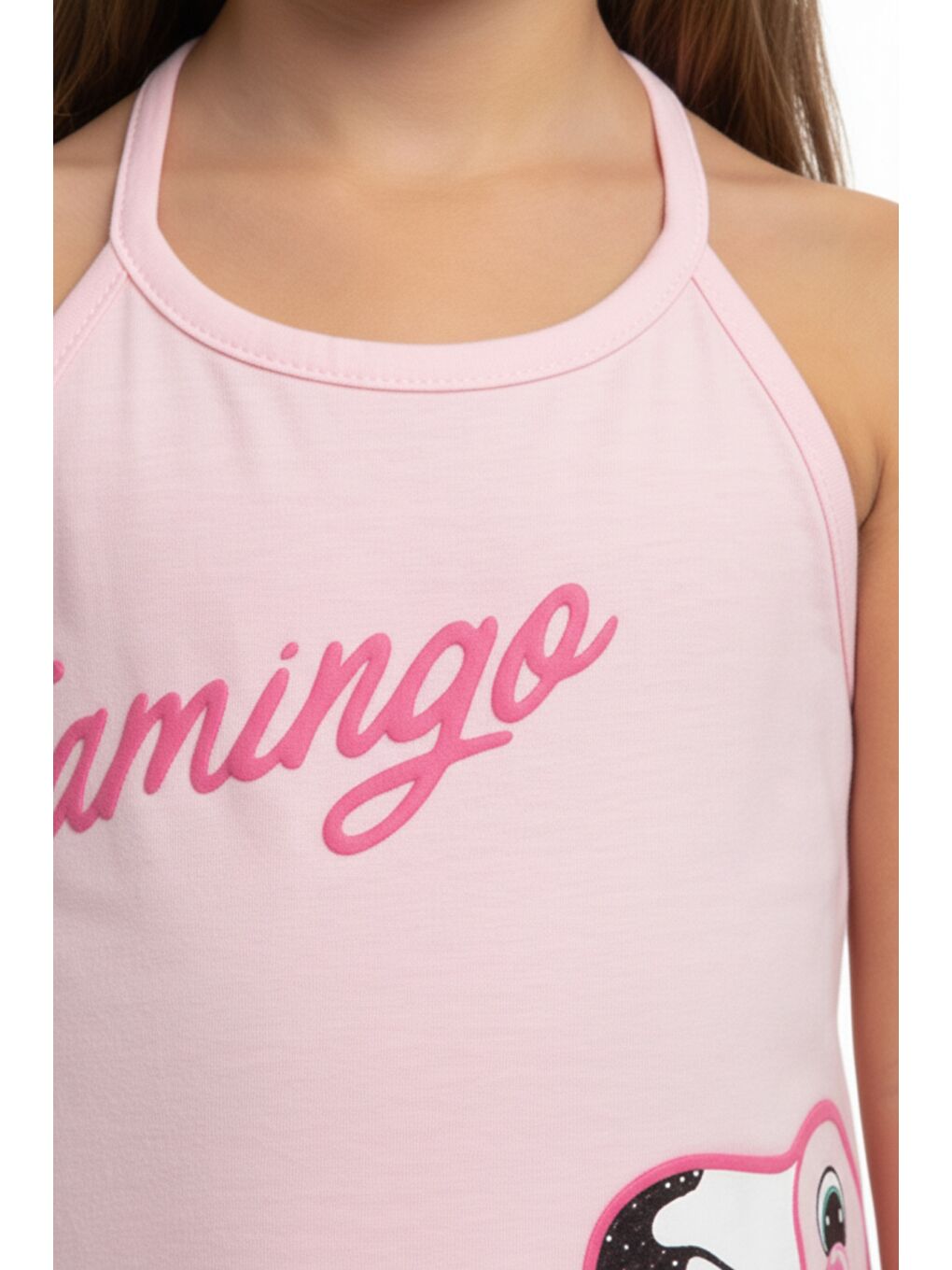 Pembe Kız Bebek Baskılı Atlet-4