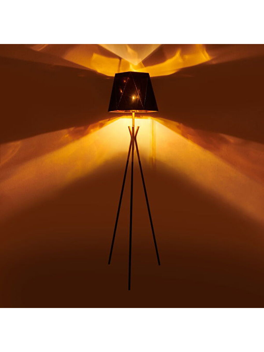 Evidea Lighting Polda Lambader - Siyah / Altın - 157 cm - 2