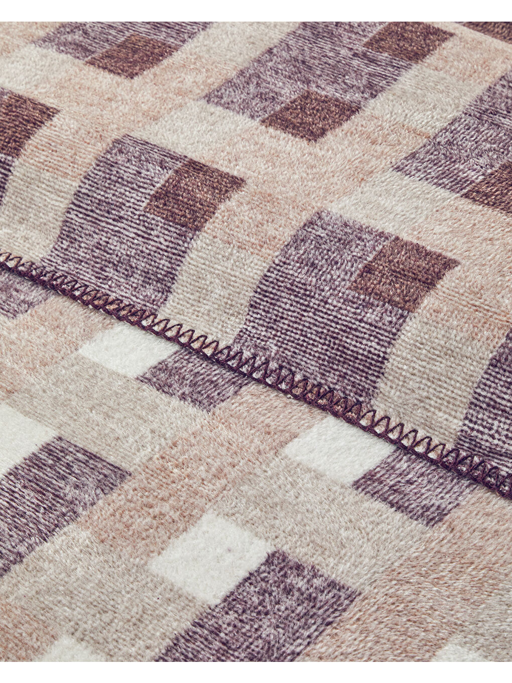 Ekru Magnet Battaniye 220x240 cm Krem - Bordo-2