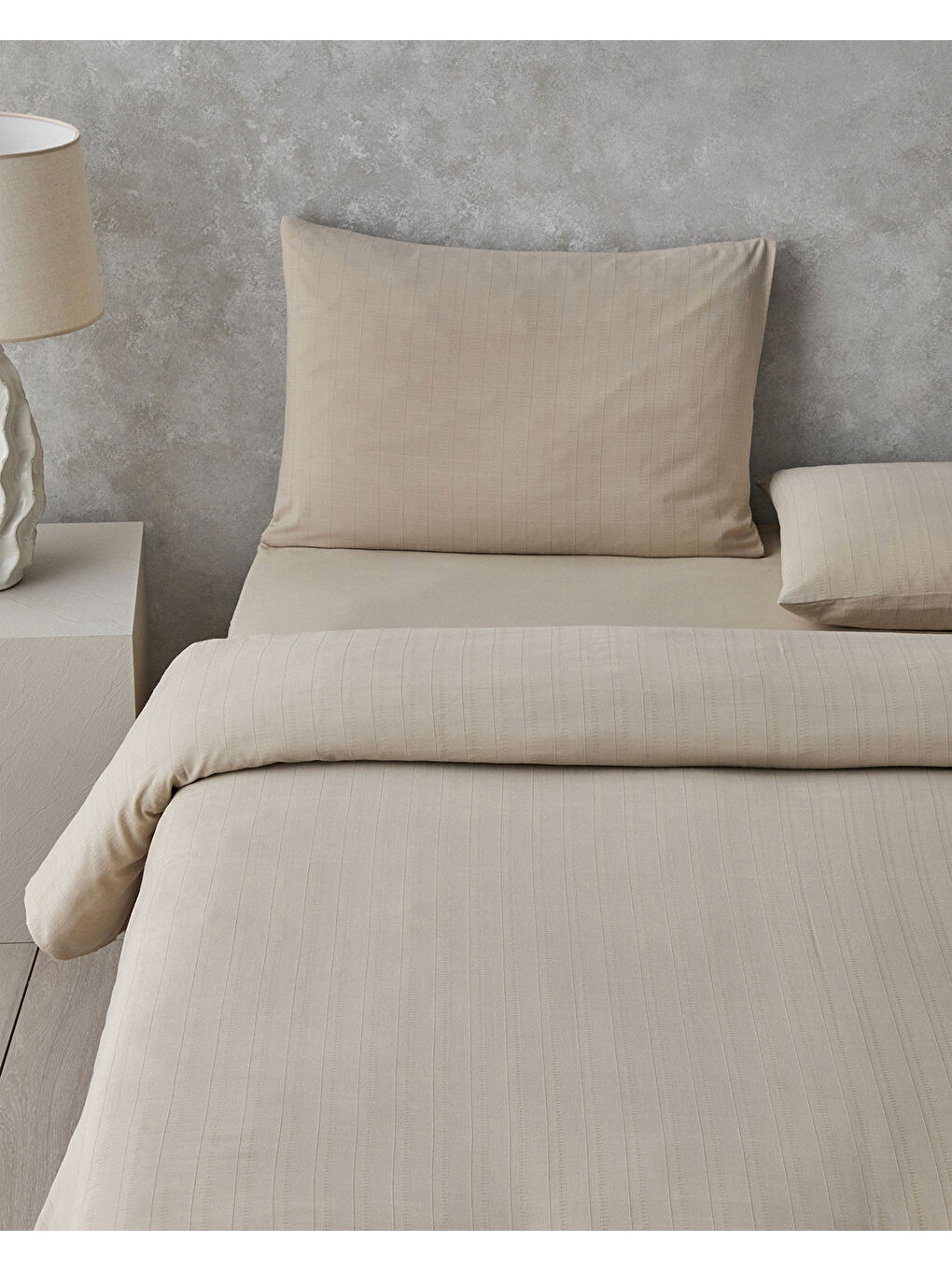 Diamond Tek Kişilik Nevresim Takımı Bej-1