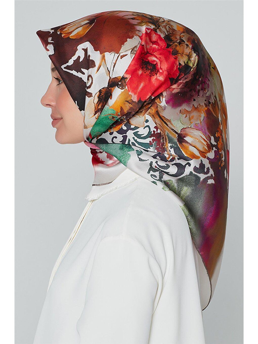 Karışık Nostalji Sura İpek Eşarp 18Ya7976 22-1