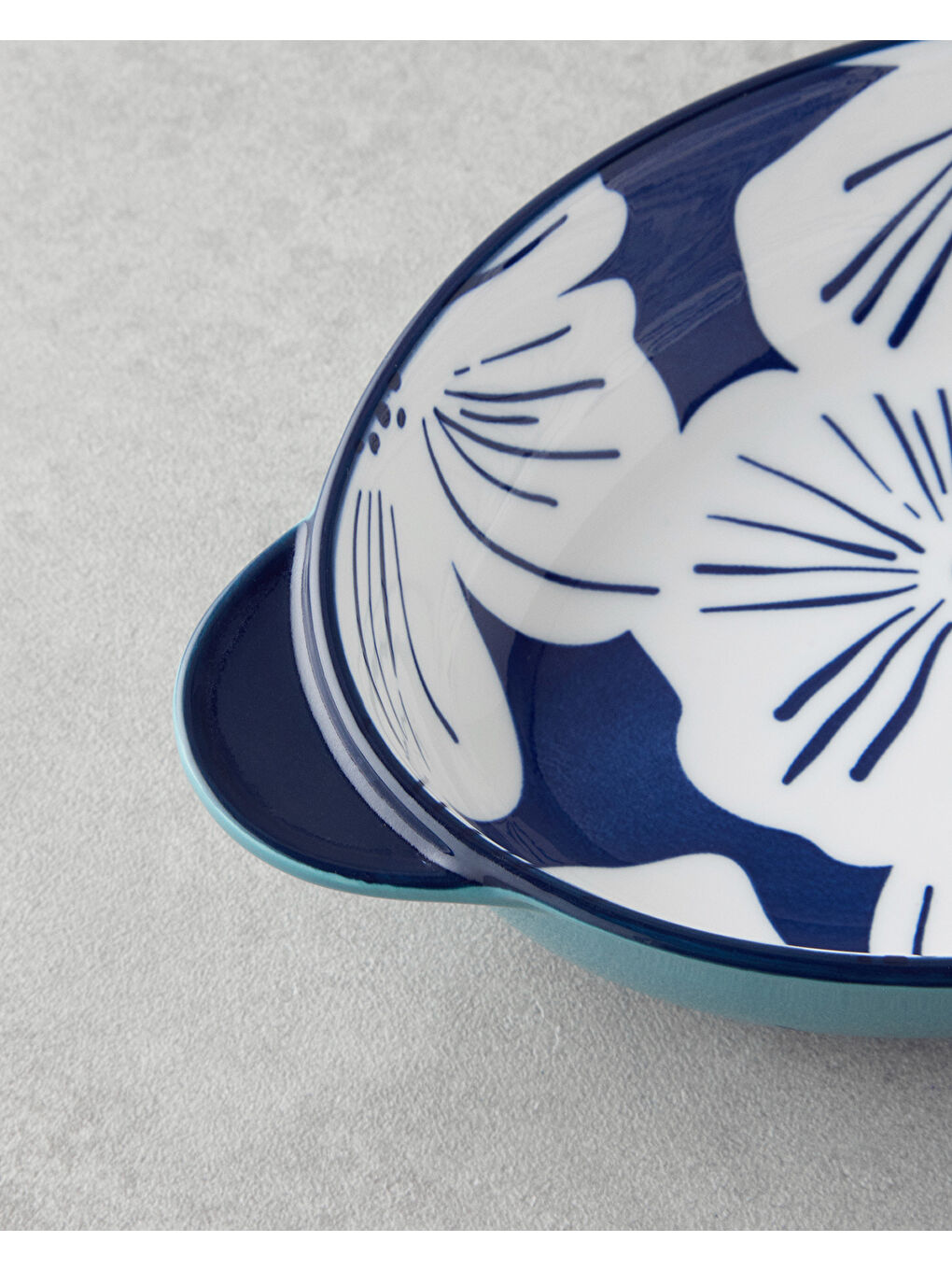 Ophelia Kayık Tabak 22x13 cm Mavi-Beyaz-2