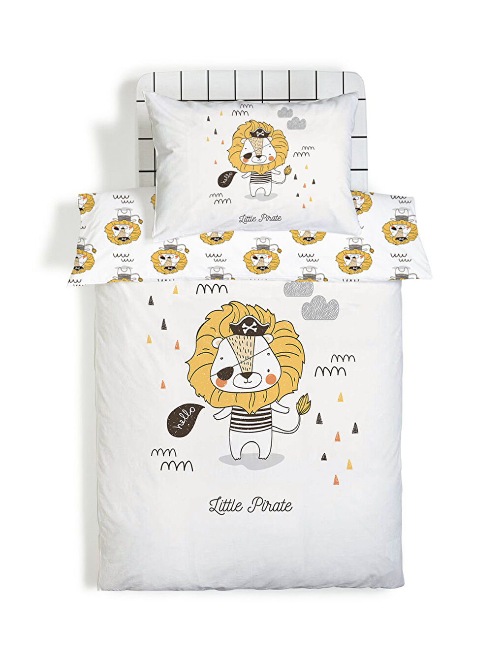 Karışık Aslan Desenli Çarşafsız 2'li Takım Baskılı Tek Kişilik Nevresim Takımı 160x220 cm-3