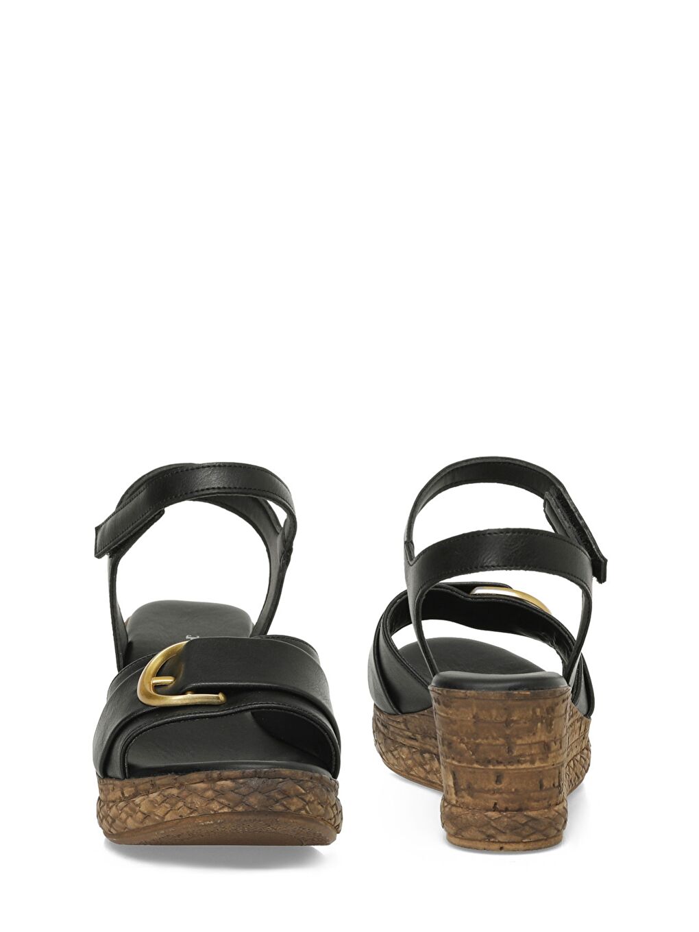 325069.Z 5FX Siyah Kadın Dolgu Topuk Sandalet-4