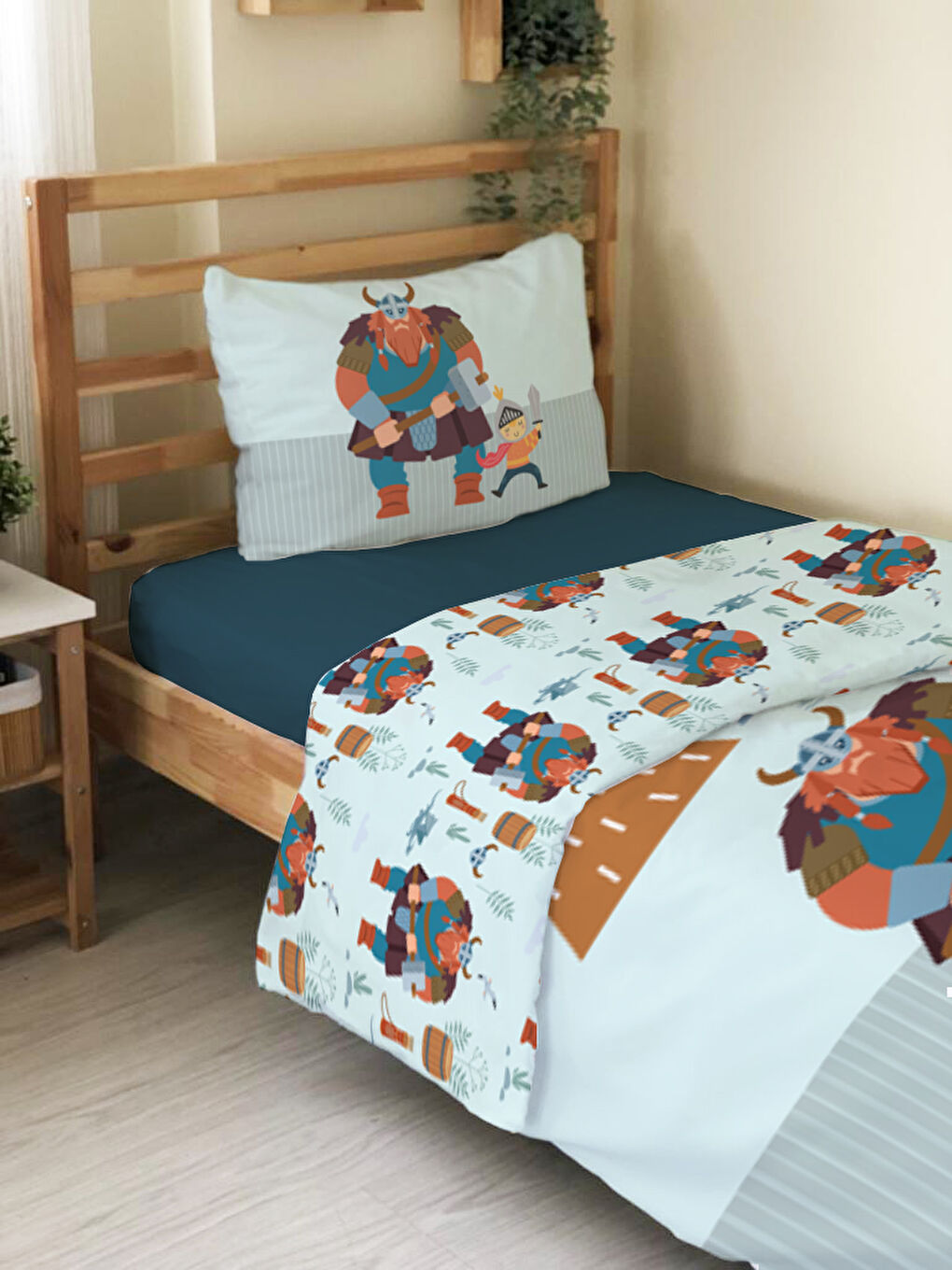 Karışık Çizgi Fiml Karakter Desenli Çarşafsız 2'li Takım Baskılı Tek Kişilik Nevresim Takımı 160x220 cm-2