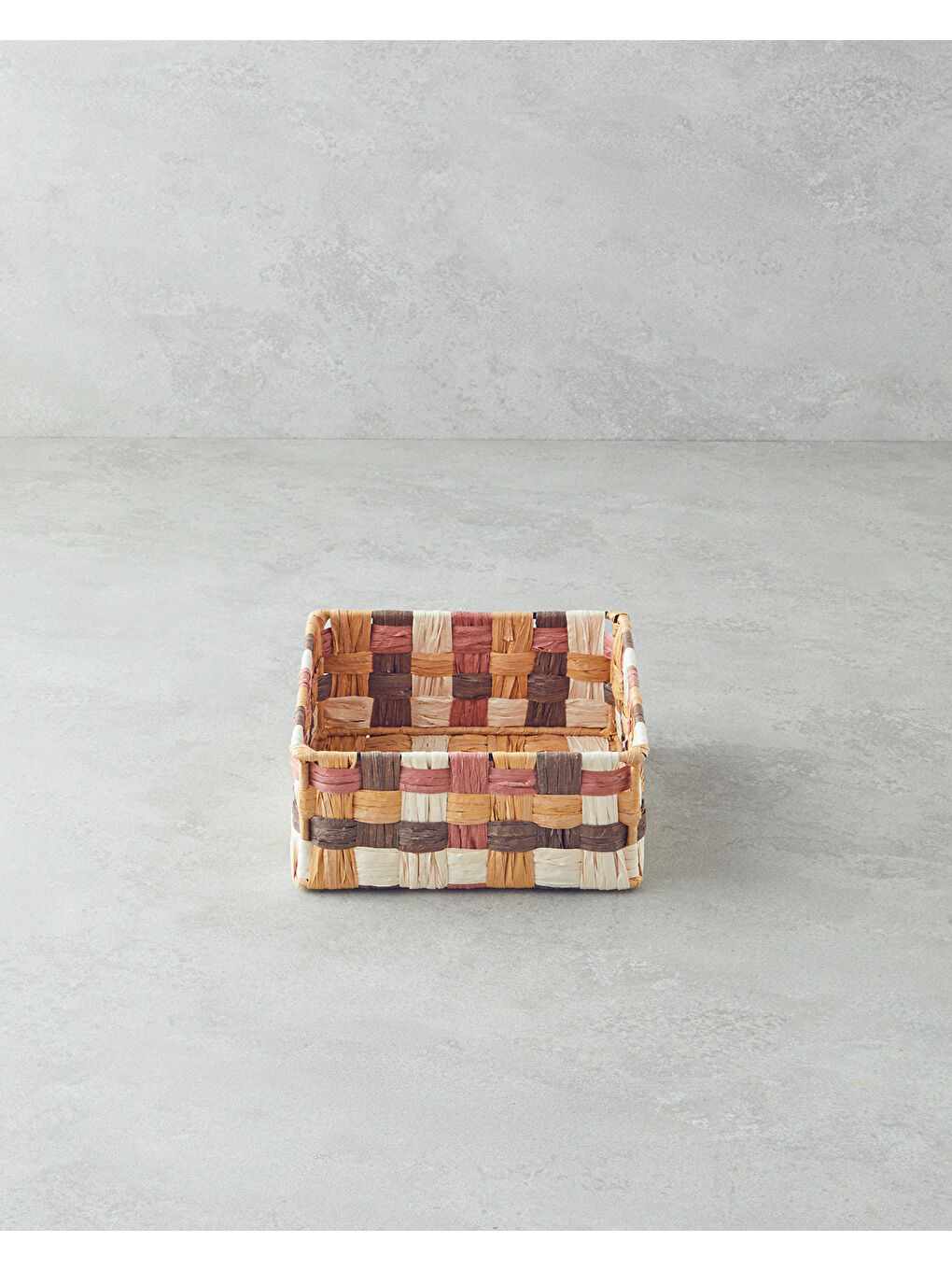 Kahverengi Modern Square Kağıt İp Sepet Kahve-1