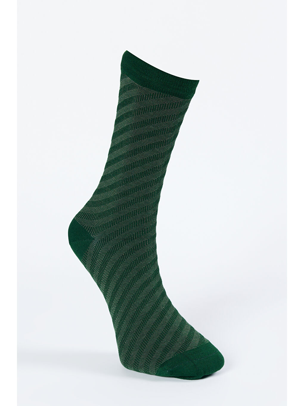 Erkek Yeşil Tekli Desenli Çorap