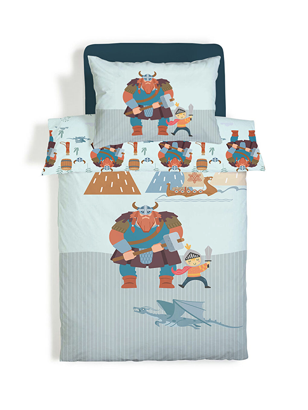 Karışık Çizgi Fiml Karakter Desenli Çarşafsız 2'li Takım Baskılı Tek Kişilik Nevresim Takımı 160x220 cm-3