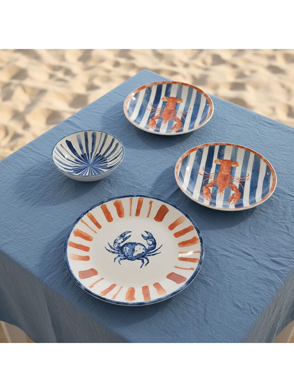 Ekru Camelia Mare 8 Parça 2 Kişilik Yemek Takımı 5586-1