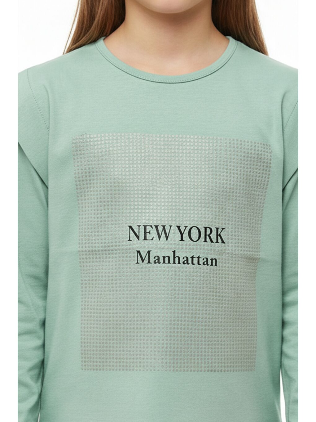 Yeşil Kız Çocuk Baskılı Tişört-2