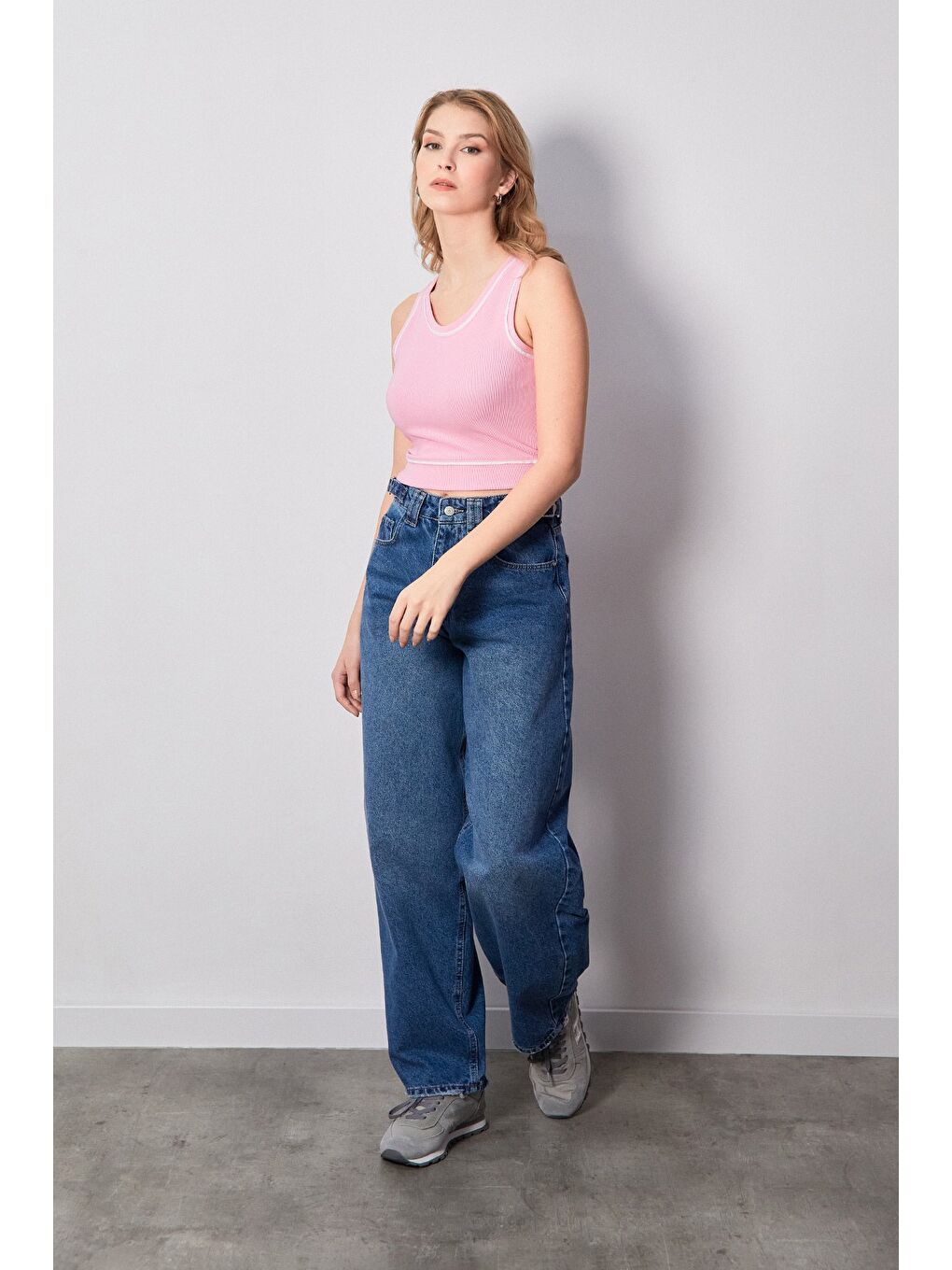 Fullamoda Pembe Fitilli U Yaka Body - 1