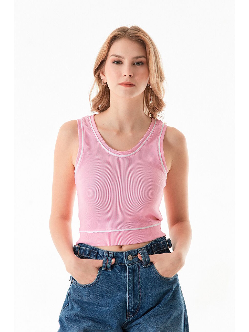 Fullamoda Pembe Fitilli U Yaka Body - 2
