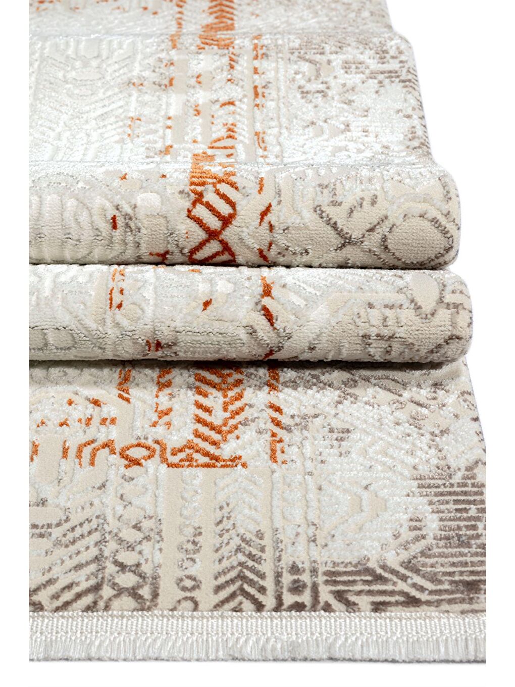 Ekru Elex 5205 Salon Mutfak Oturma Odası Halısı Modern Dokuma Halı-80x300-1