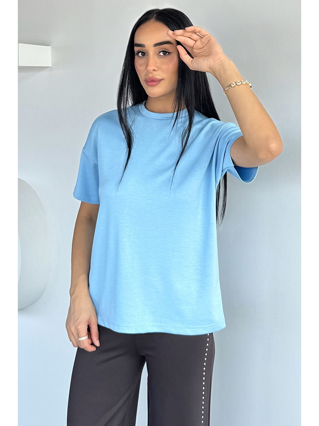 Mavi Bisiklet Yaka Kadın Tişört-4