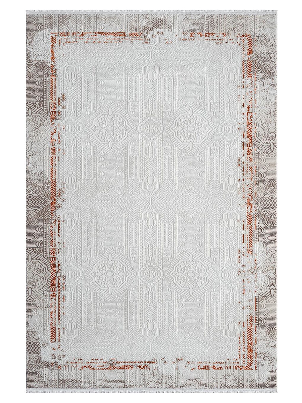 Ekru Elex 5205 Salon Mutfak Oturma Odası Halısı Modern Dokuma Halı-80x300-5