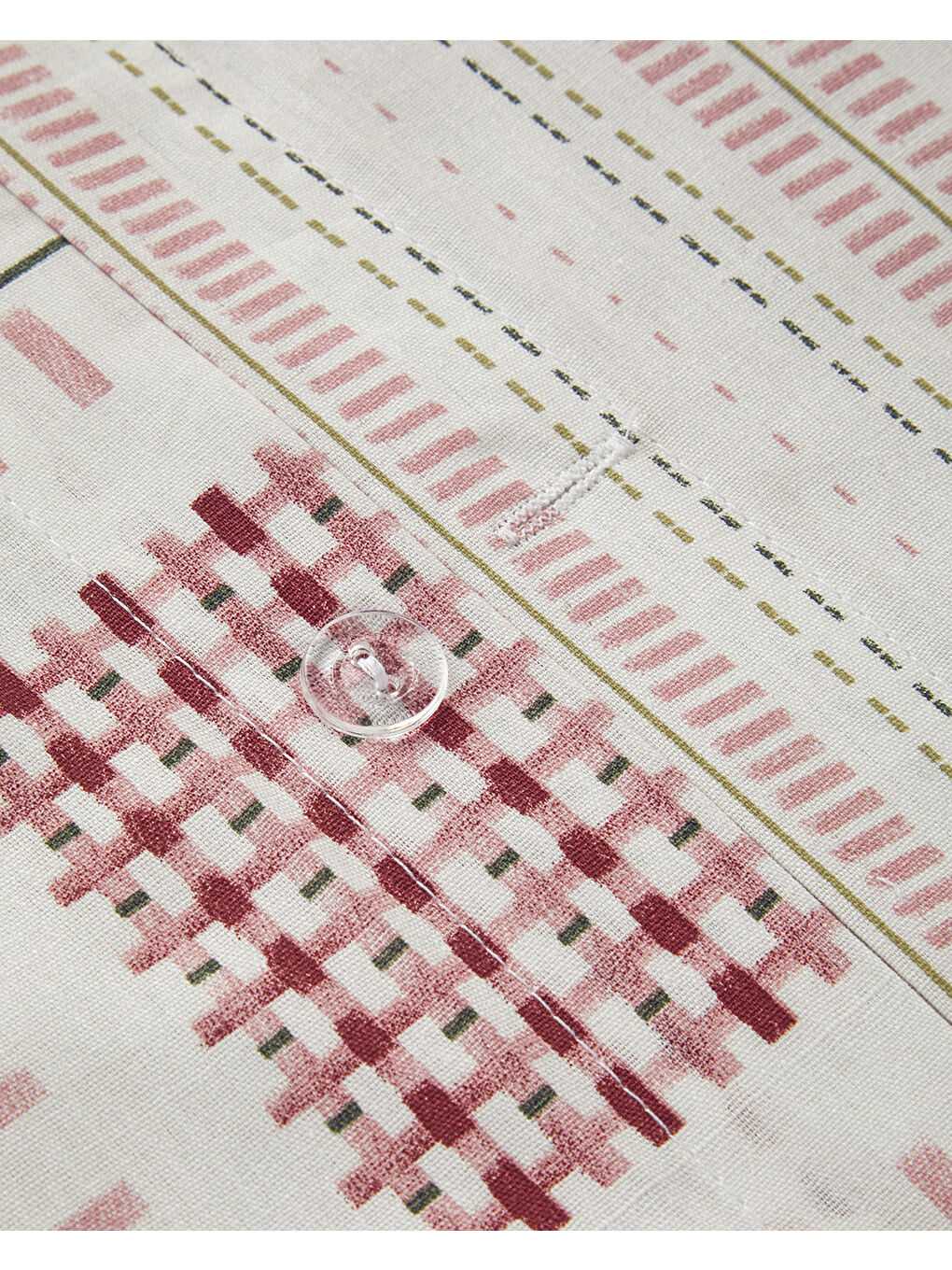 Pembe Floral Grid Pamuklu Ranforce Çift Kişilik Nevresim Seti 200x220 cm Gül Kurusu-4