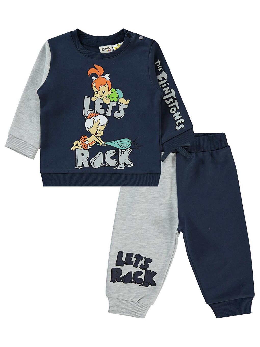 Civil Lacivert The Flintstones  Kız Bebek Takım 6-18 Ay Lacivert