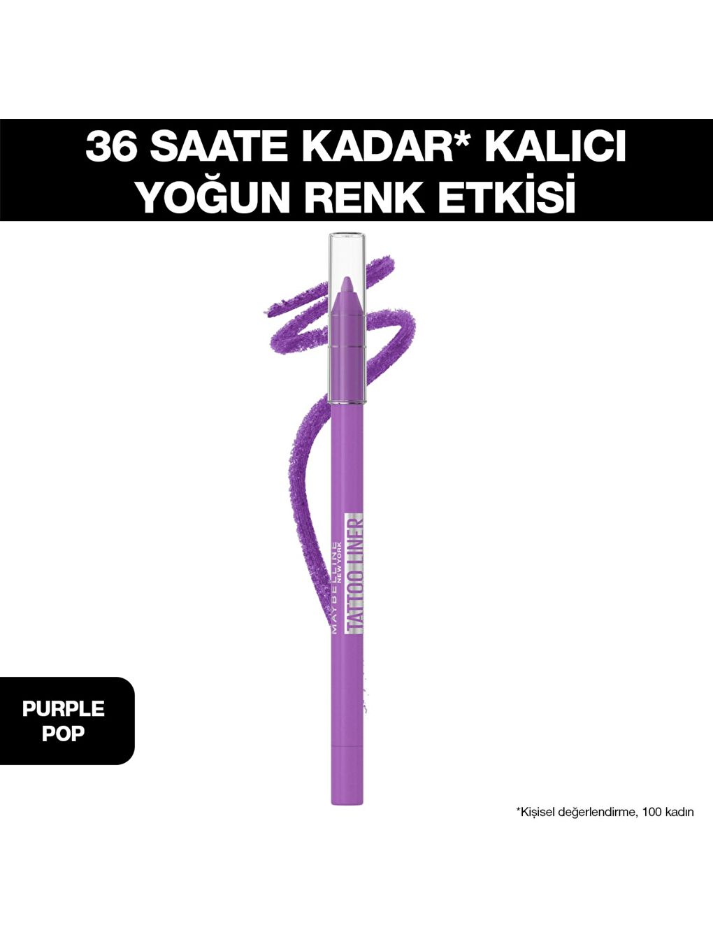 MAYBELLINE NEWYORK Siyah Tattoo Liner Jel Göz Kalemi - Purple Pop