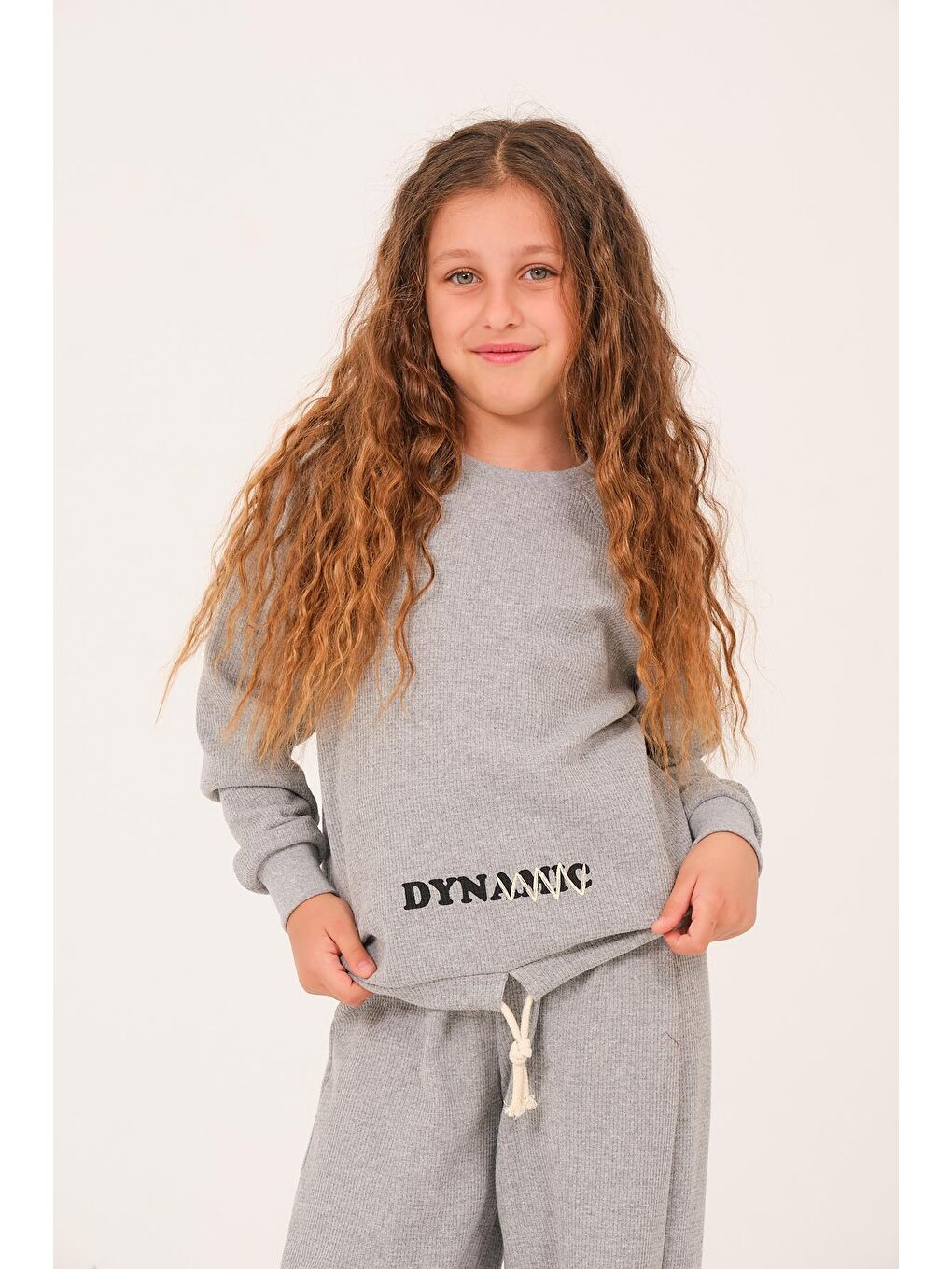 Genç Kız Çocuk Baskılı Sweatshirt - Gri