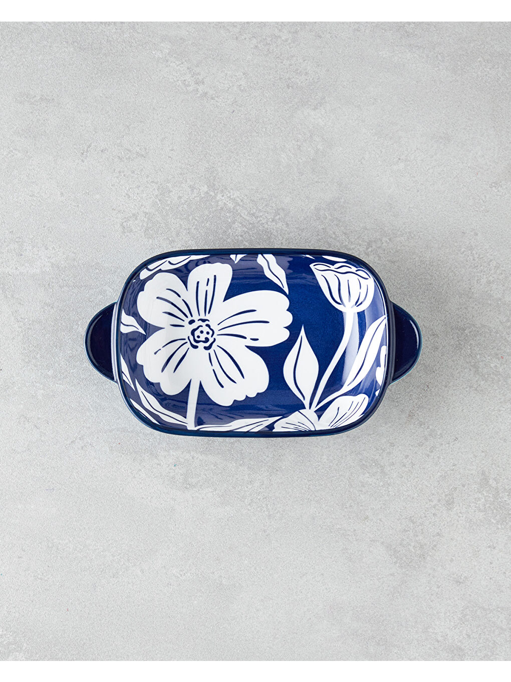 Ophelia Kayık Tabak 21x12 cm Mavi-Beyaz-1