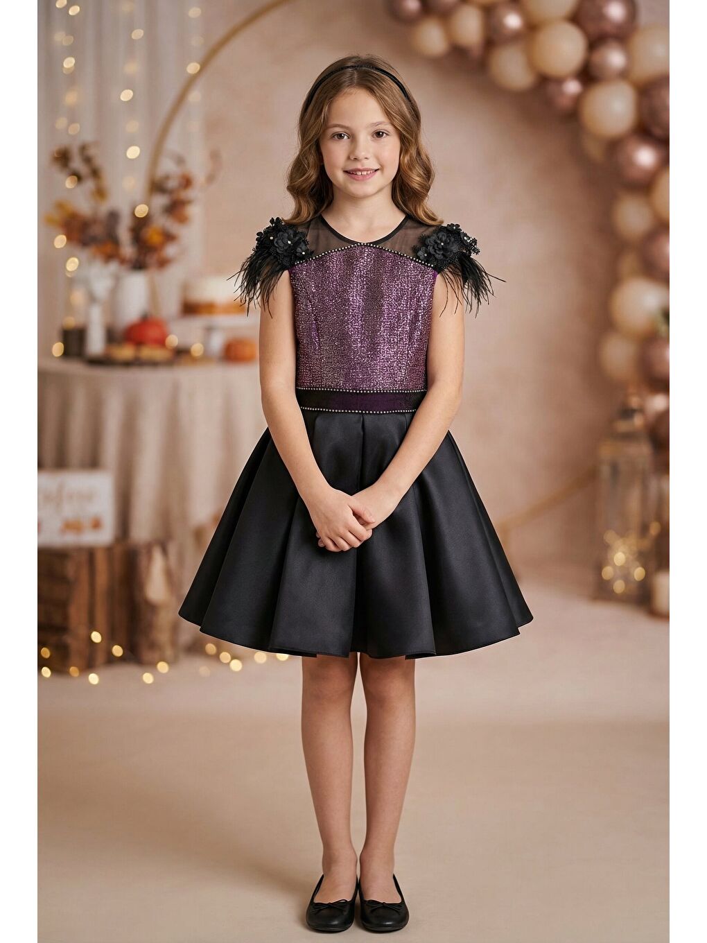 Bordo Kız Çocuk Abiye