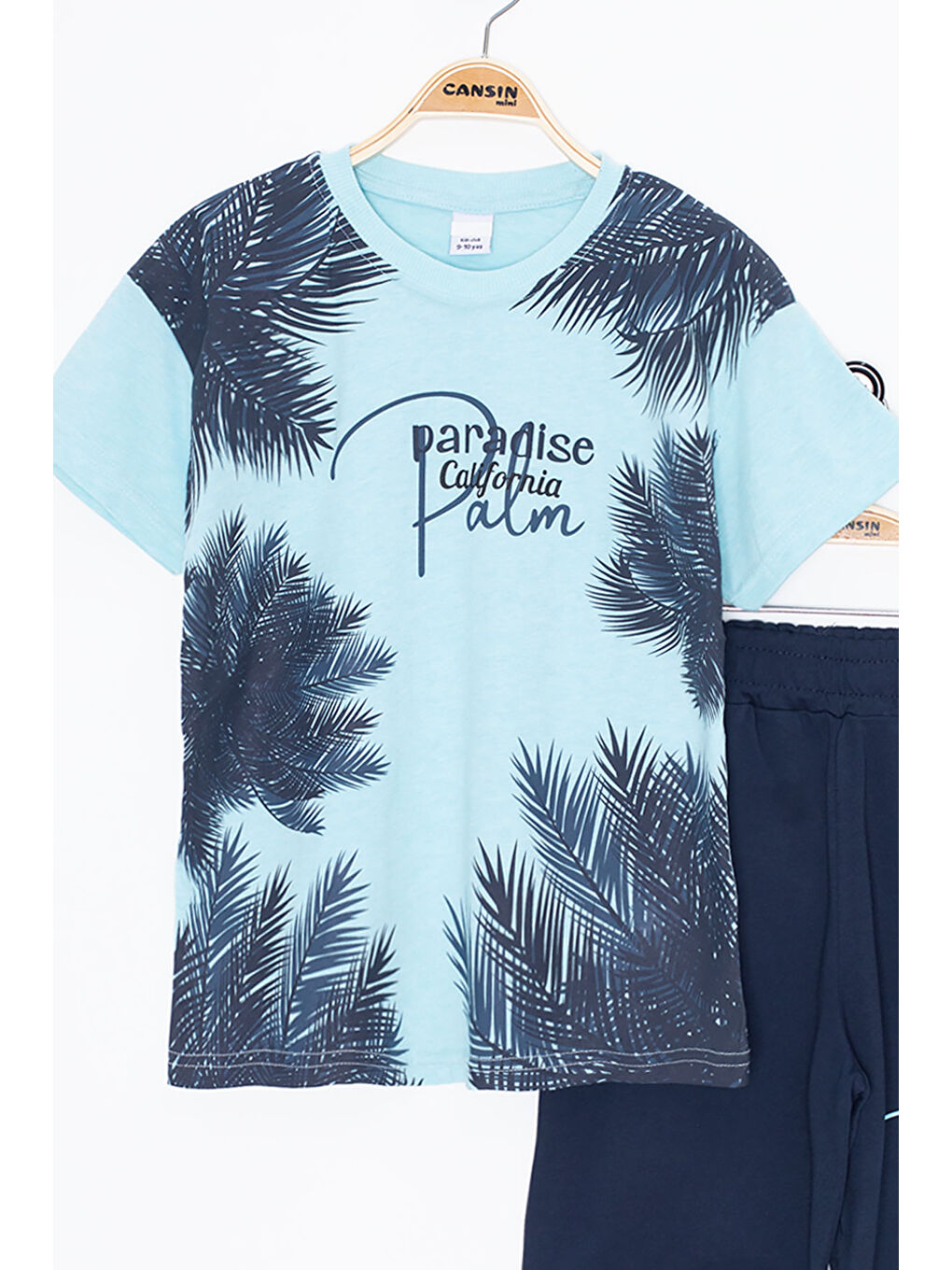 Turkuaz Paradise Yazılı Erkek Çocuk Şortlu 2li Takım 20650-1