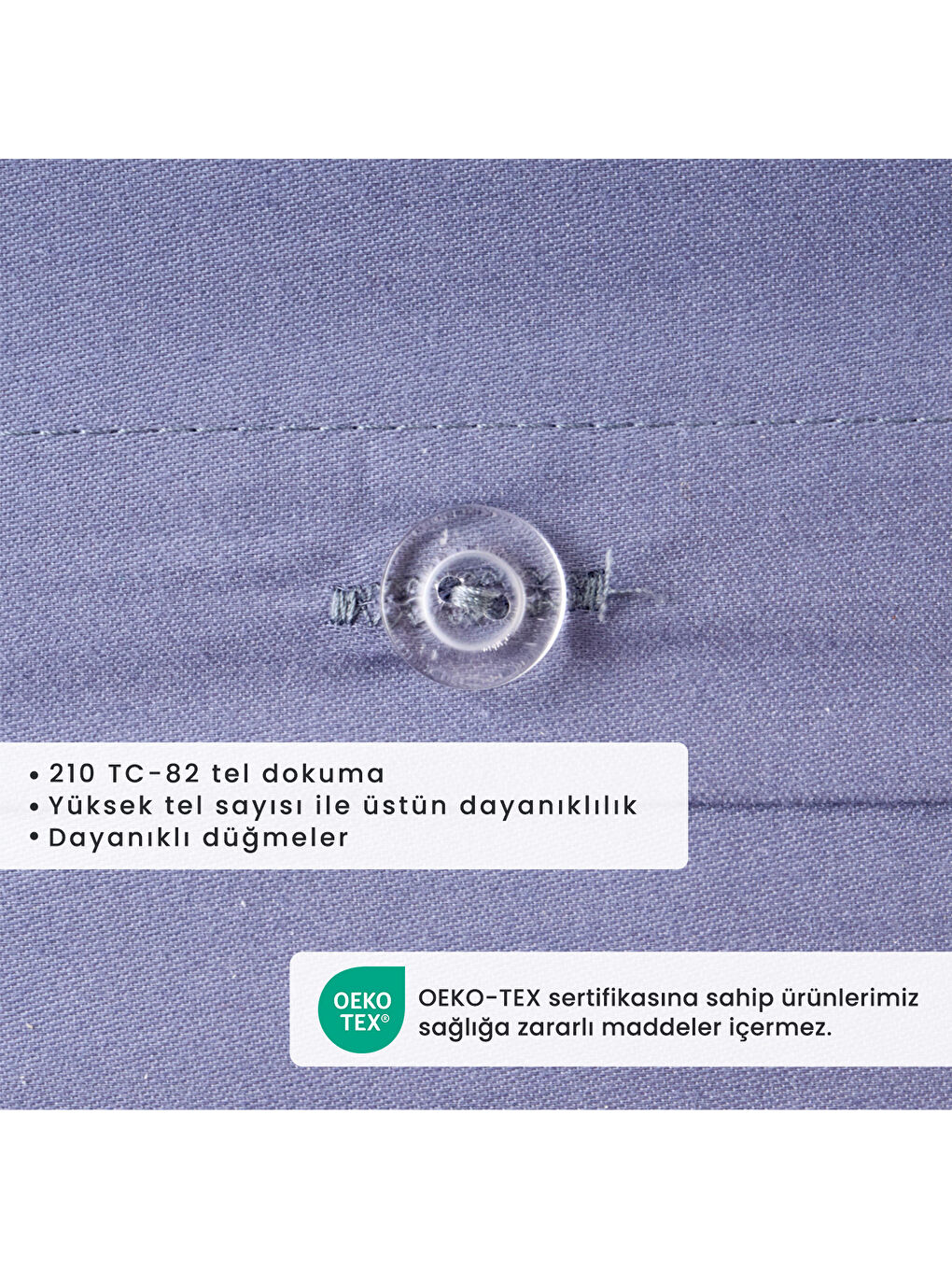 %100 Pamuk Saten Supreme Tek Kişilik Nevresim Seti Mavi (160x220 cm)-2