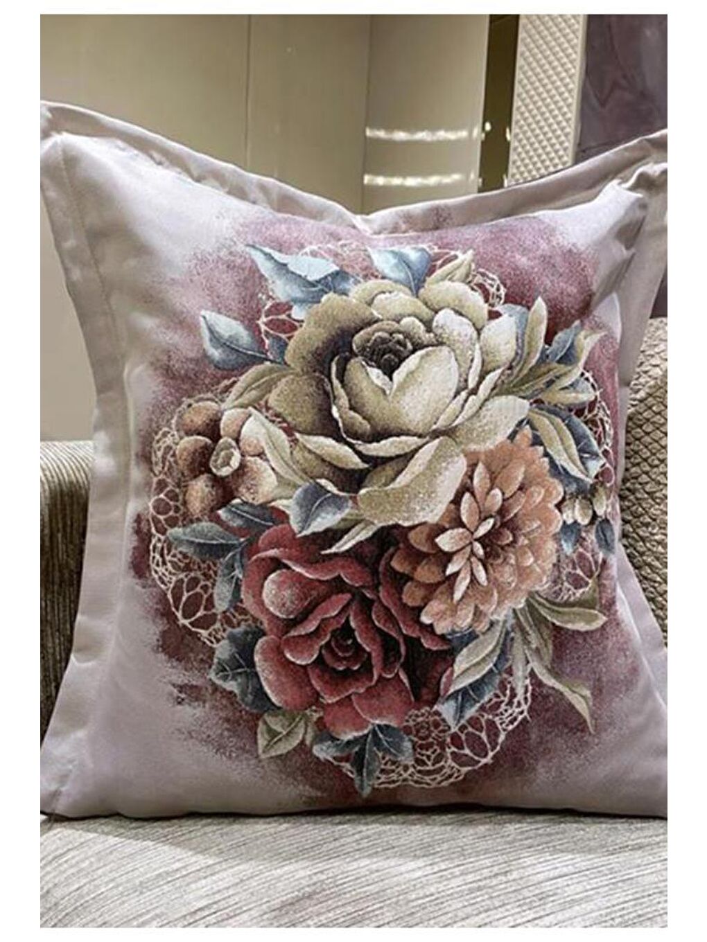 Goblen Lüx 2 Li Kırlent Kılıfı Lila