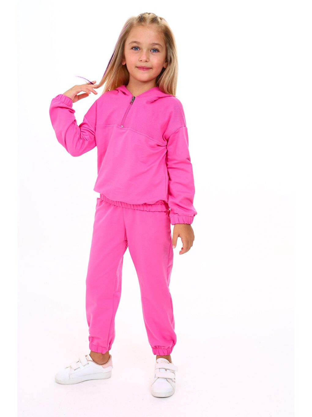 Mor Kız Çocuk Armalı Eşofman Takım-1