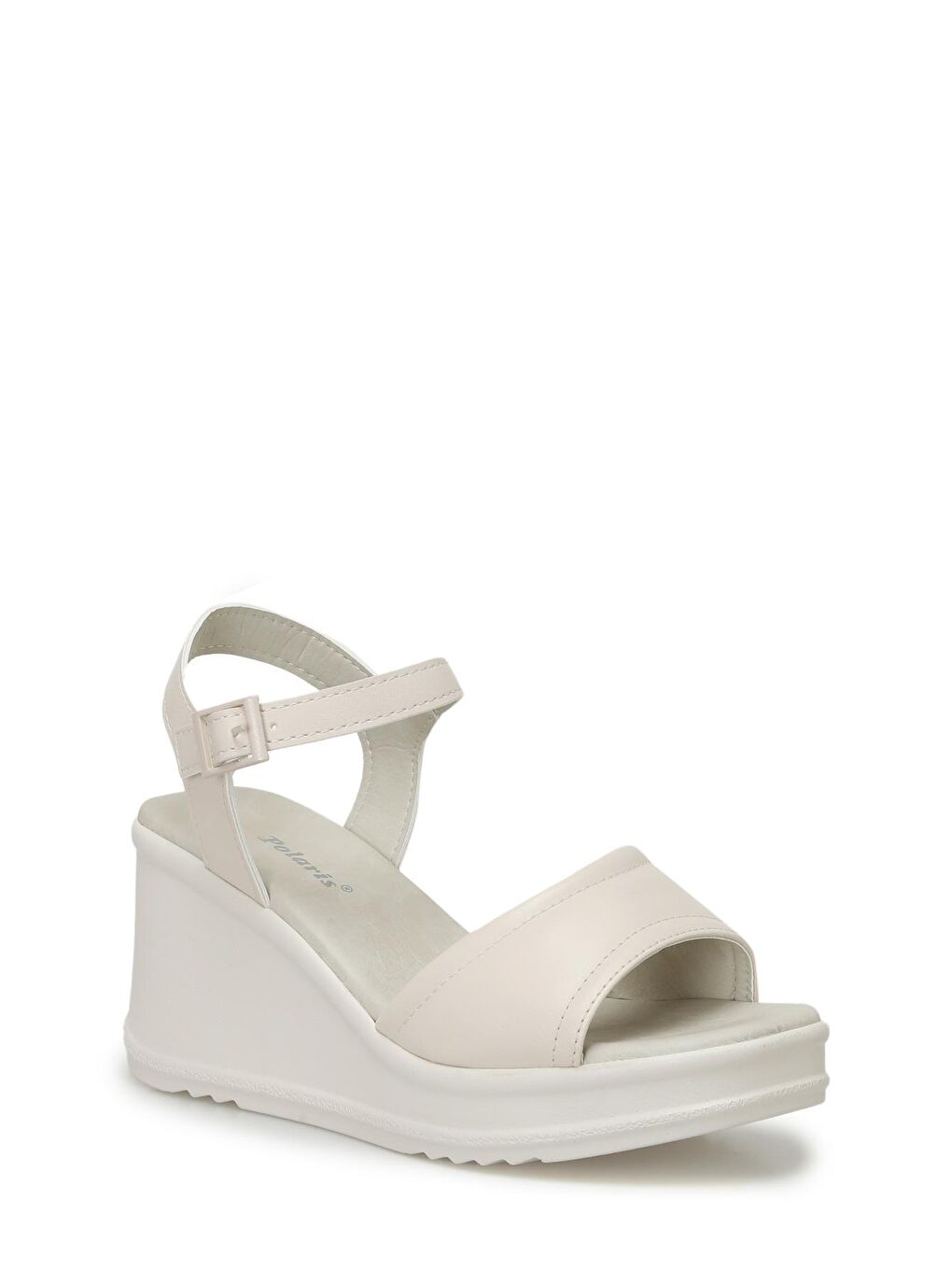 323154.Z 4FX Bej Kadın Dolgu Topuk Sandalet-1