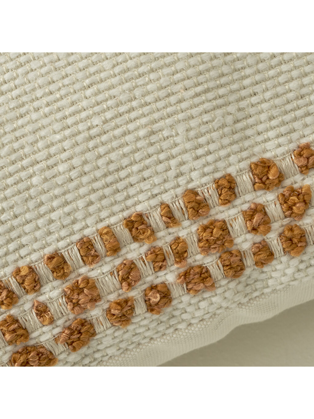 Ekru Tassel Dekoratif Kırlent Kılıfı Krem (35x50 cm)-1