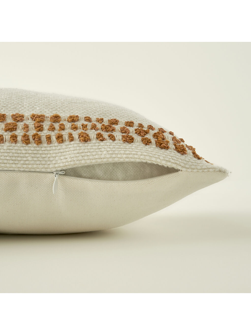 Ekru Tassel Dekoratif Kırlent Kılıfı Krem (35x50 cm)-2
