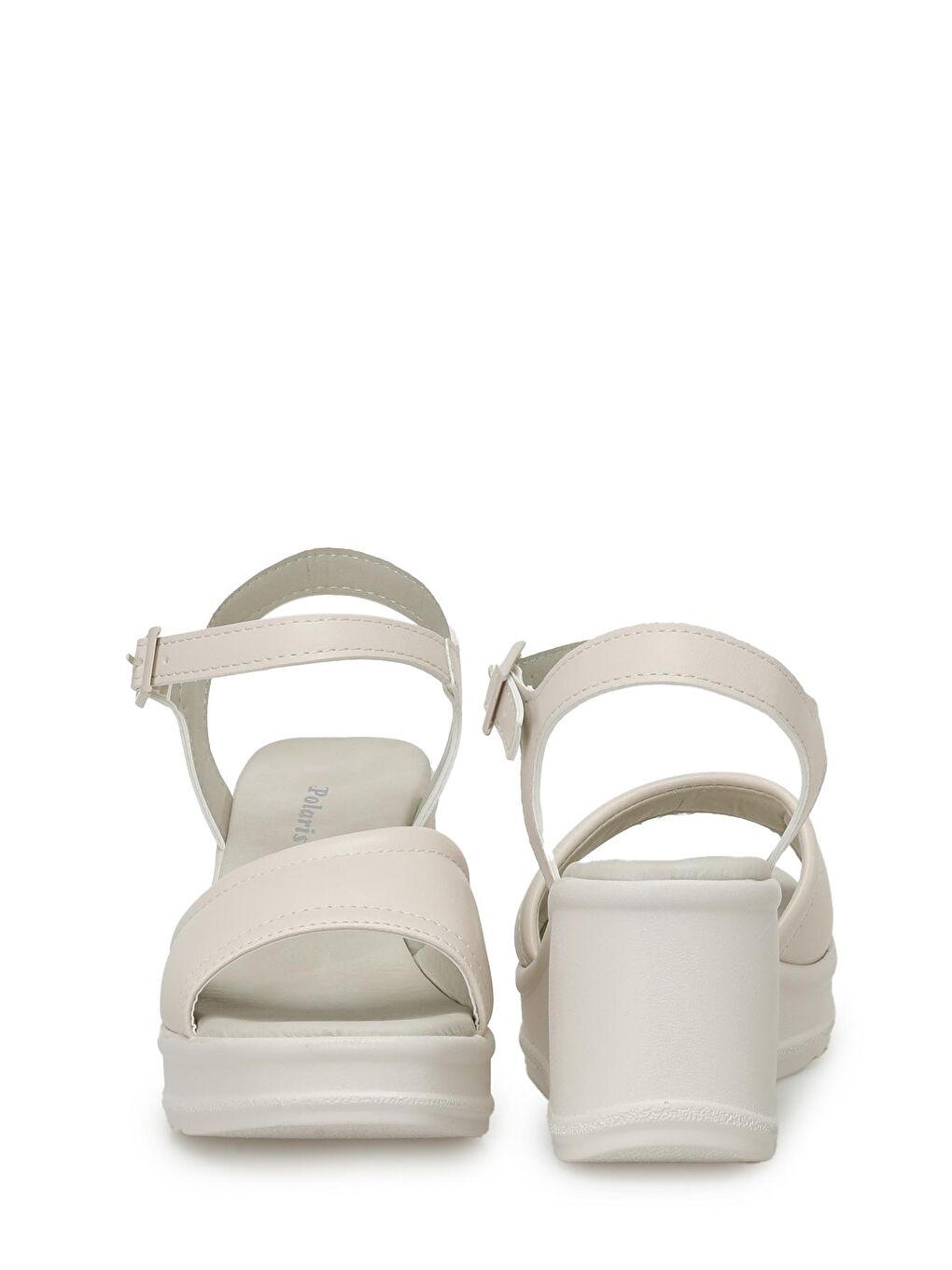 323154.Z 4FX Bej Kadın Dolgu Topuk Sandalet-4