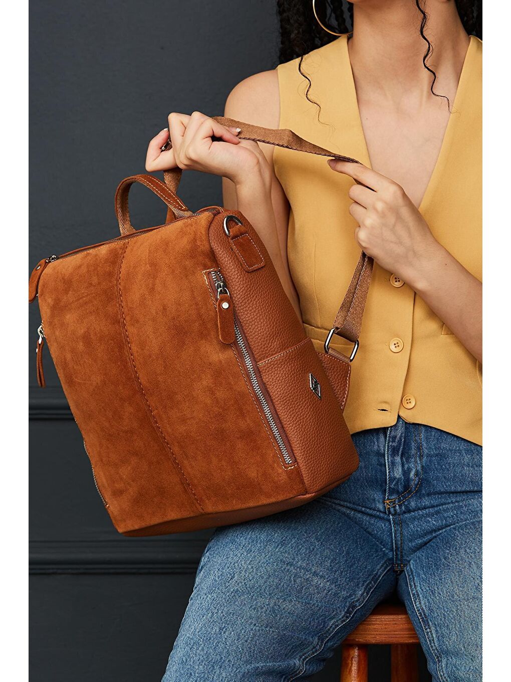 Kahverengi Taba Gerçek Deri Rory Kadın Çanta