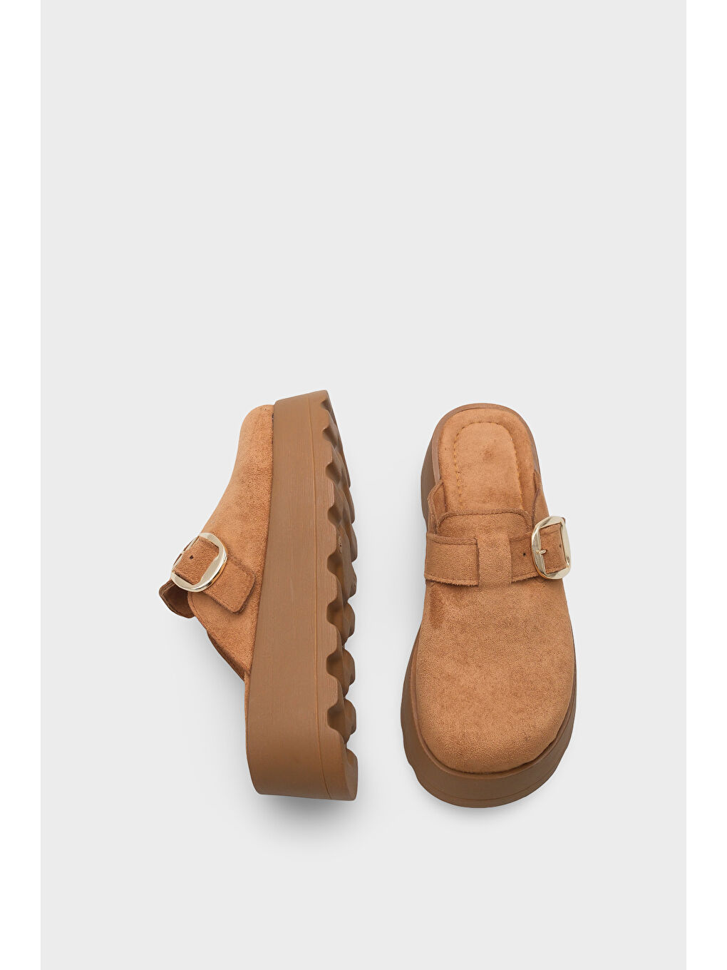 Kahverengi Minette Kürklü Süet Görünümlü Kadın Sabo-5