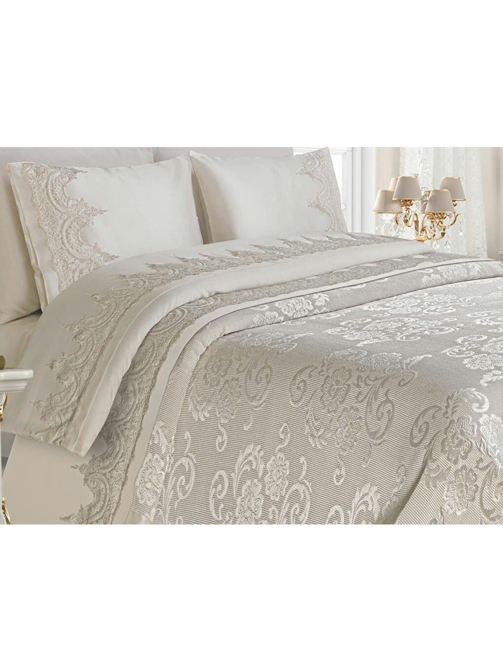 Ekru Violet Pike Takımı 6 Parça Krem-1