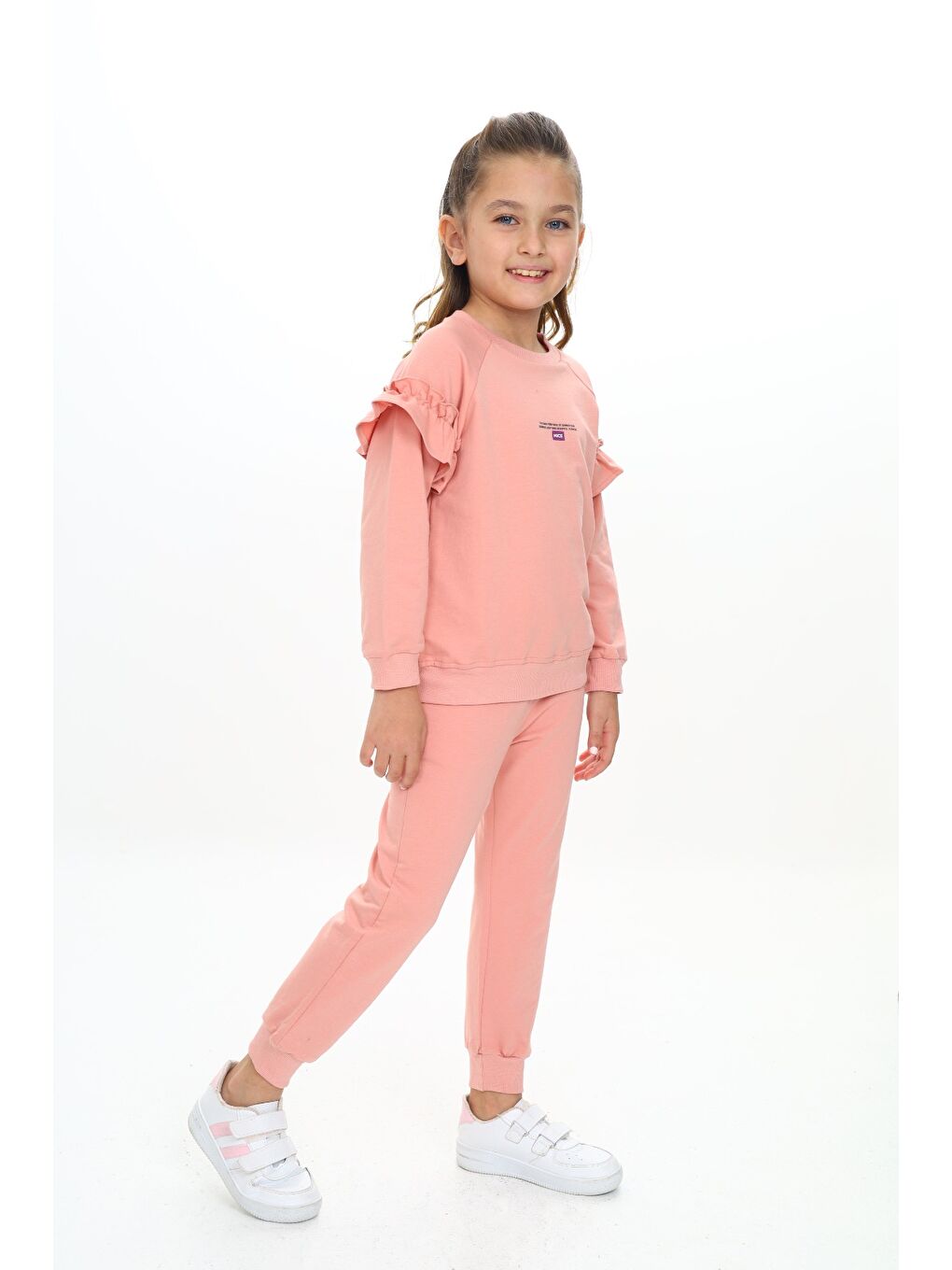 Pembe Kız Çocuk Baskılı Eşofman Takım-1