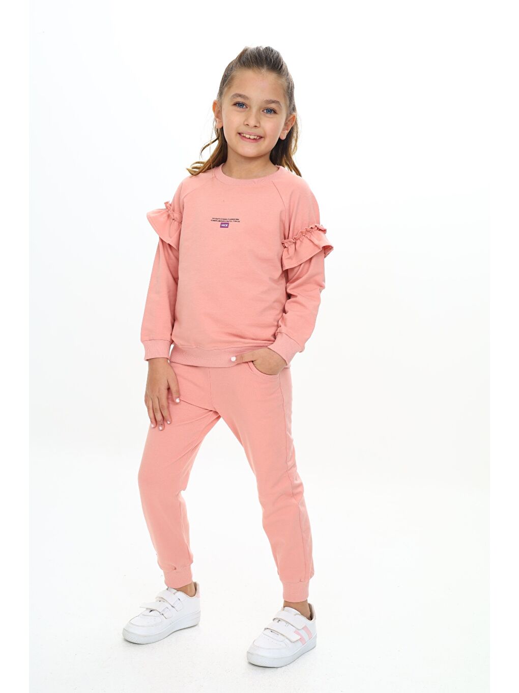 Pembe Kız Çocuk Baskılı Eşofman Takım-2