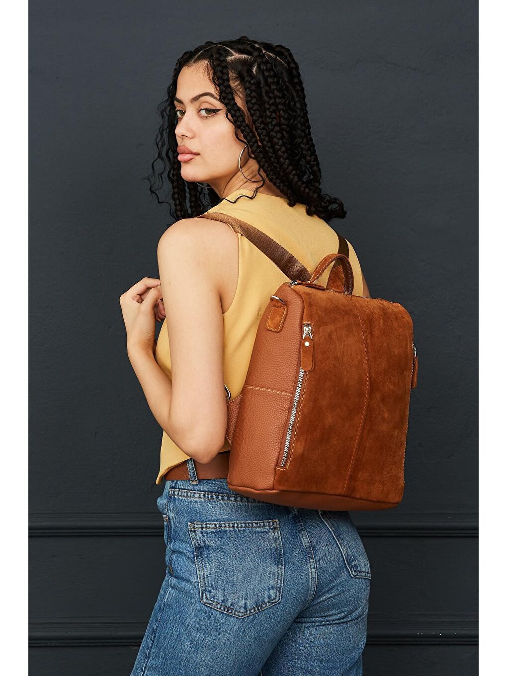 Kahverengi Taba Gerçek Deri Rory Kadın Çanta-2