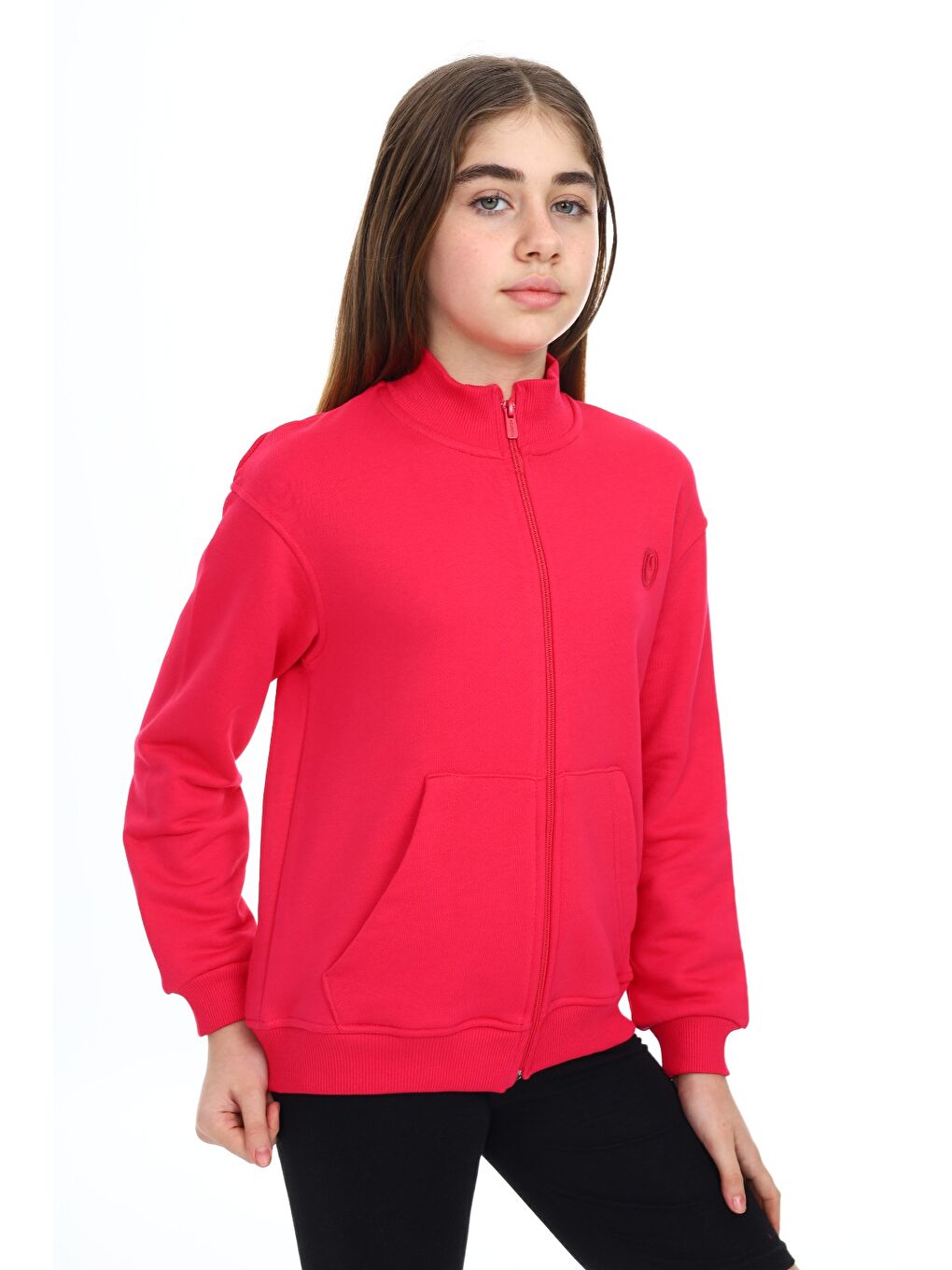 Fuşya Kız Çocuk Nakışlı Hırka-2