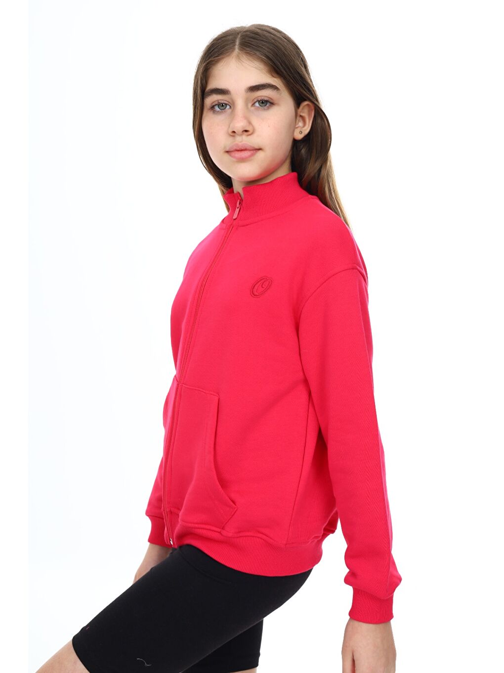 Fuşya Kız Çocuk Nakışlı Hırka-3