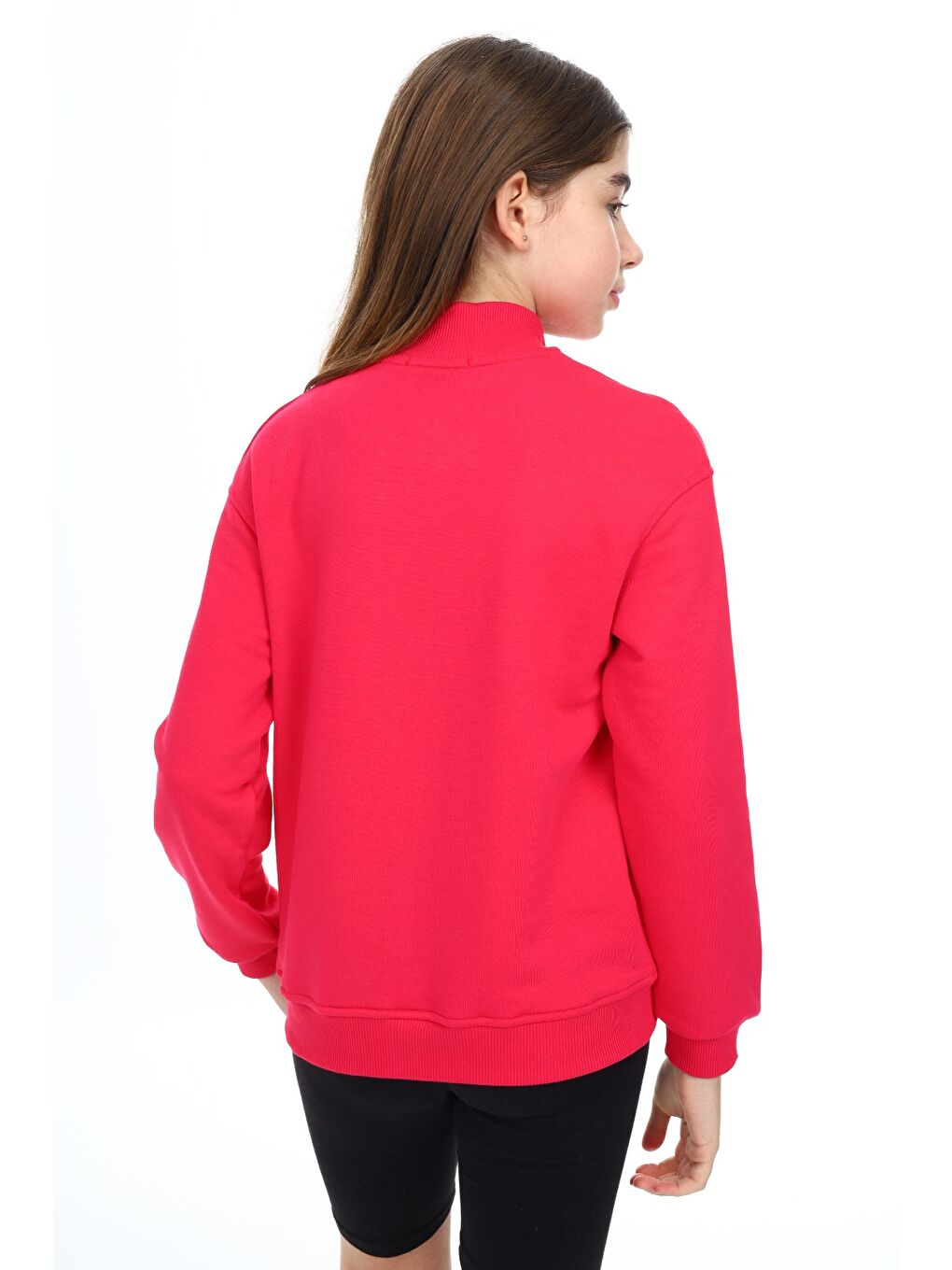 Fuşya Kız Çocuk Nakışlı Hırka-4