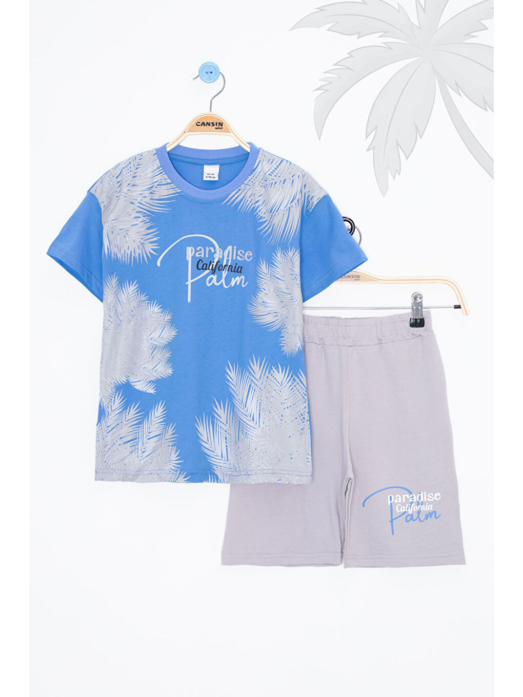 Mavi Paradise Yazılı Erkek Çocuk Şortlu 2li Takım 20646