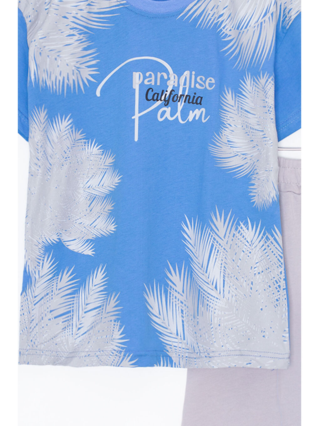 Mavi Paradise Yazılı Erkek Çocuk Şortlu 2li Takım 20646-1