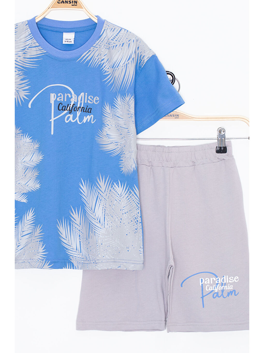 Mavi Paradise Yazılı Erkek Çocuk Şortlu 2li Takım 20646-2